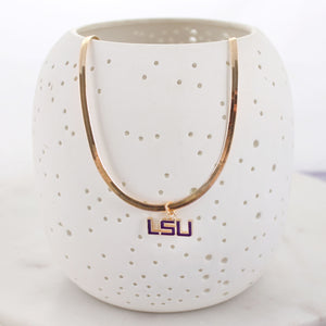 LSU Gold & Enamel Logo Necklace