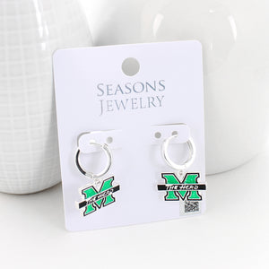Marshall Glitter Enamel Logo Huggie Hoop Earrings