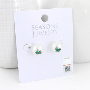 Marshall Logo Pearl Stud Earrings