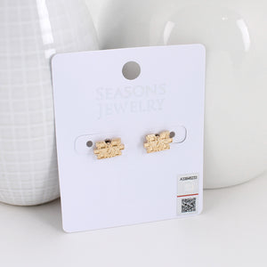 Marshall Shiny Gold Logo Stud Earrings