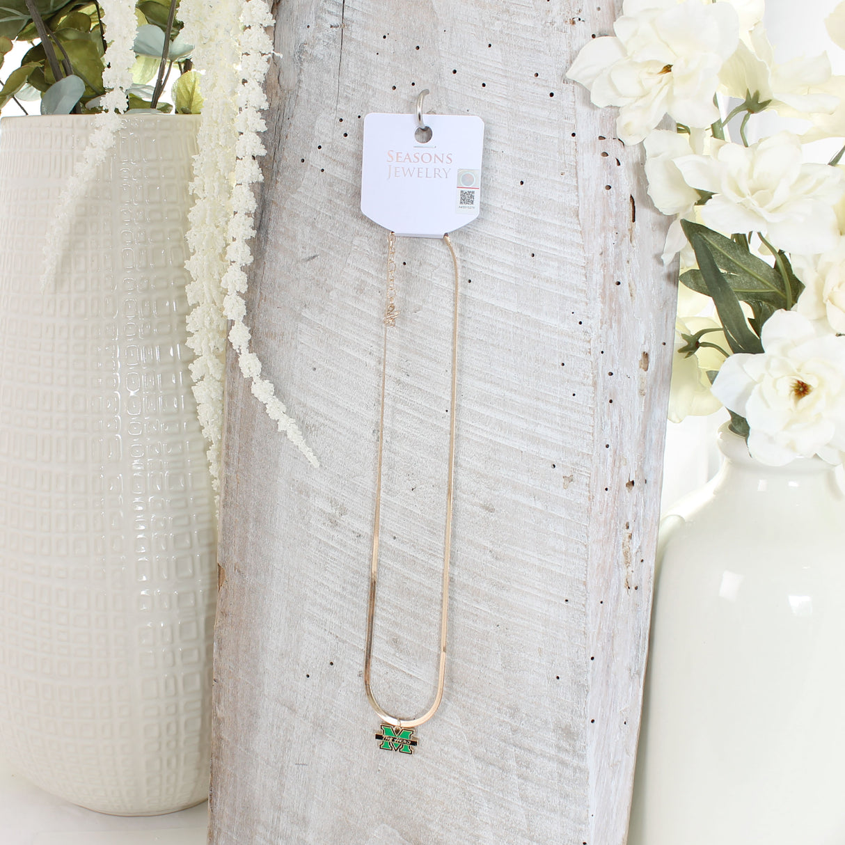 Marshall Gold & Enamel Logo Necklace