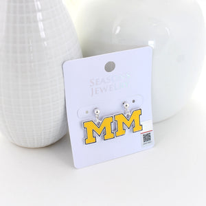 Michigan Enamel Logo Earrings