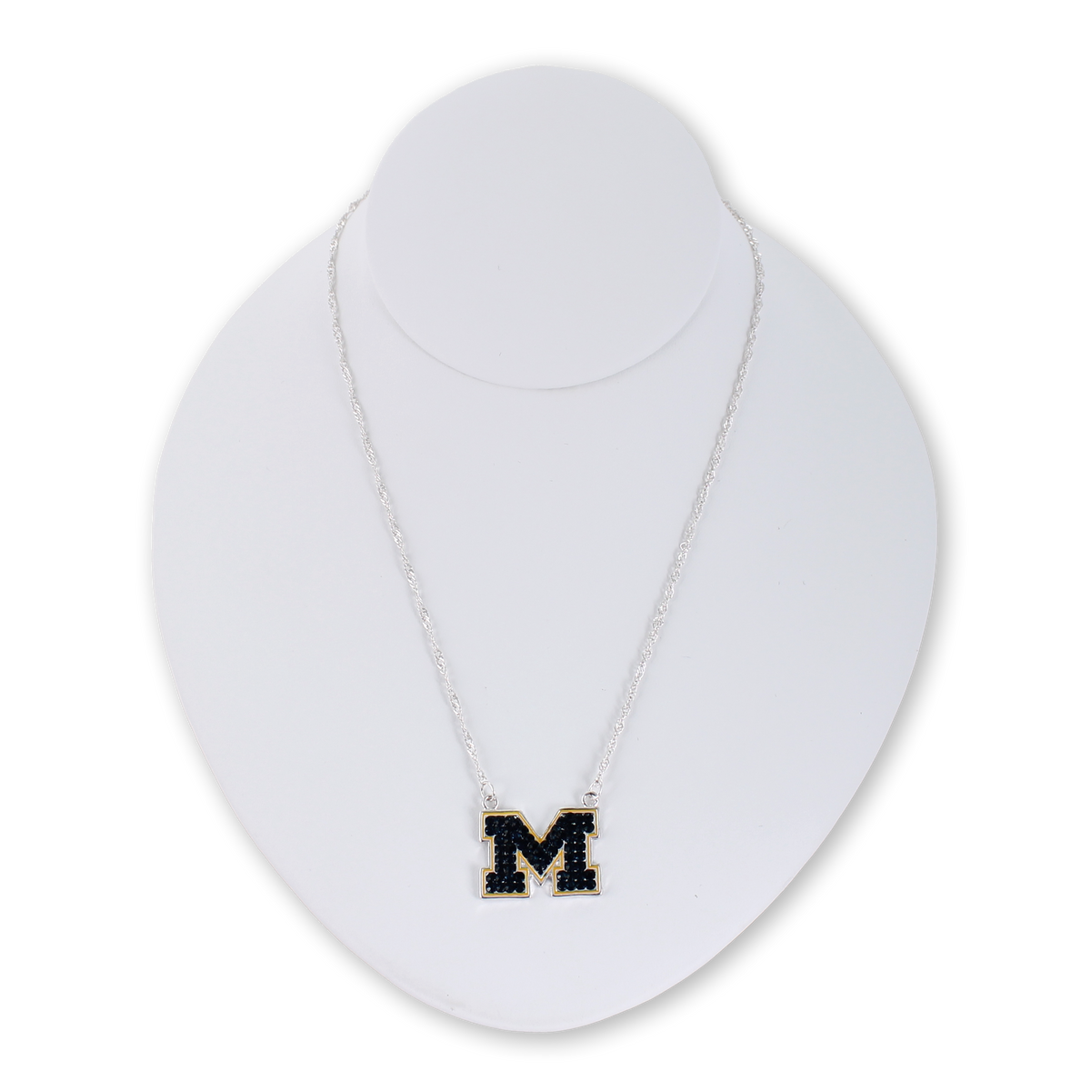 Michigan Crystal Logo Necklace