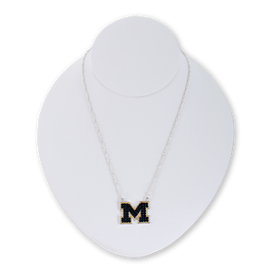 Michigan Crystal Logo Necklace