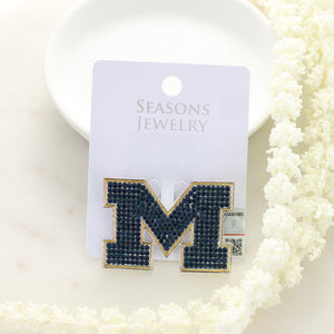 Michigan Crystal Logo Pin