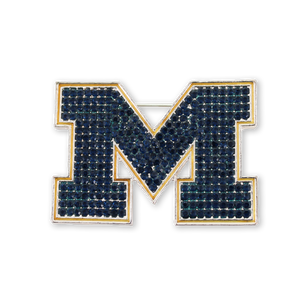 Michigan Crystal Logo Pin