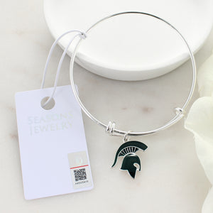 Michigan State Enamel Logo Wire Bracelet