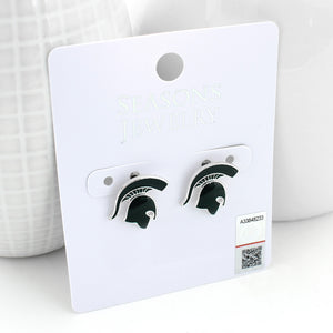 Michigan State Enamel Logo Stud Earrings