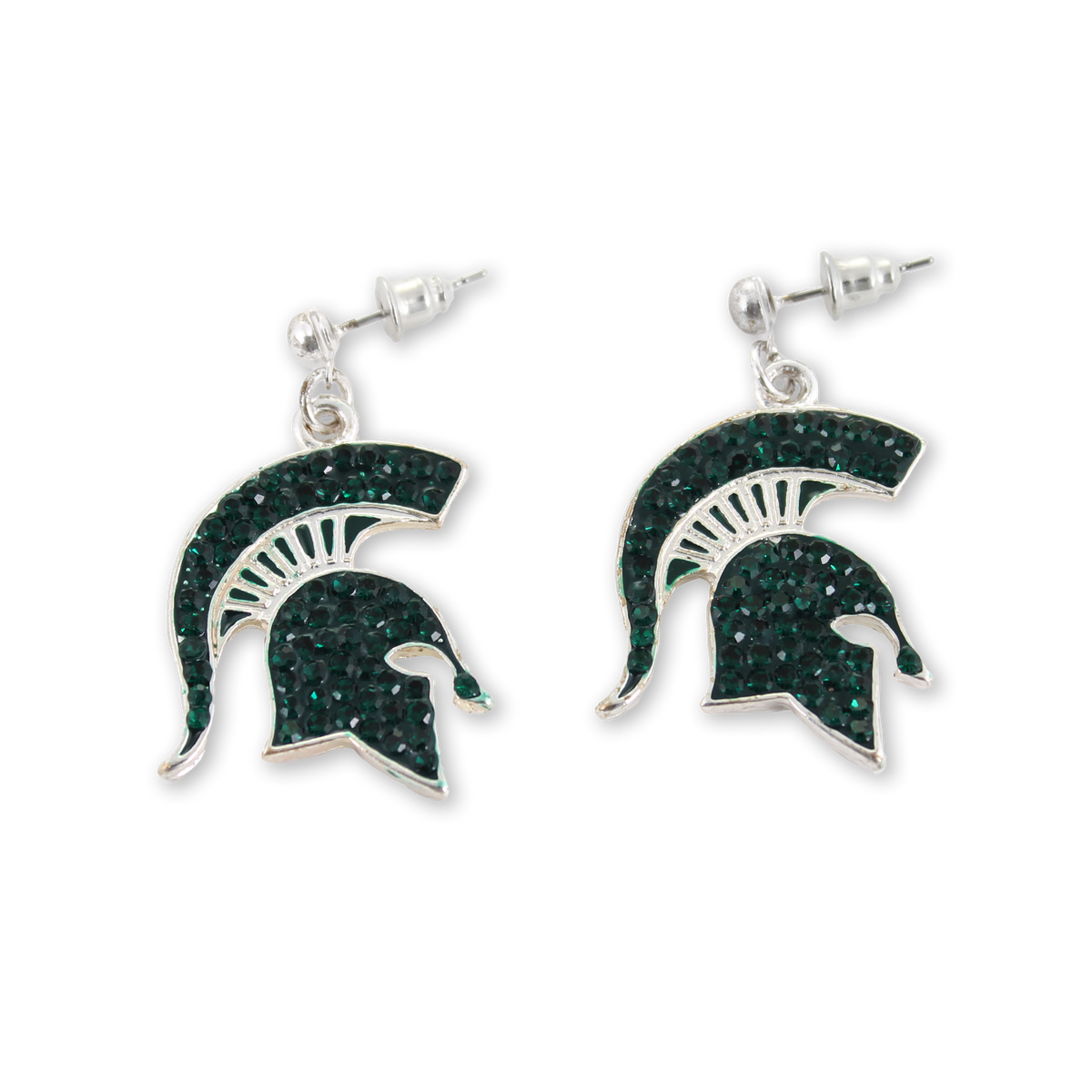 Michigan State Crystal Logo Earrings