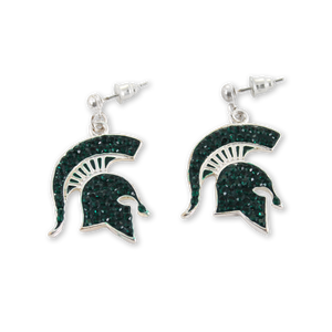 Michigan State Crystal Logo Earrings