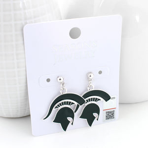 Michigan State Enamel Logo Earrings