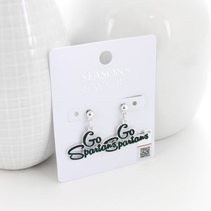 Michigan State Slogan Earrings