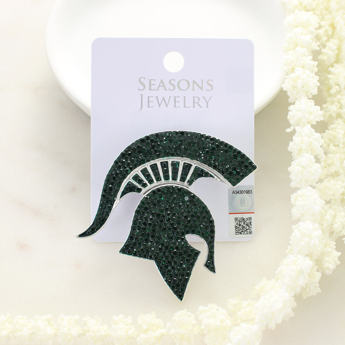 Michigan State Crystal Logo Pin