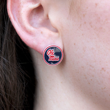 Mississippi Enamel Logo Stud Earrings