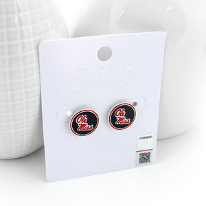 Mississippi Enamel Logo Stud Earrings