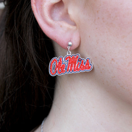 Mississippi Crystal Logo Earrings