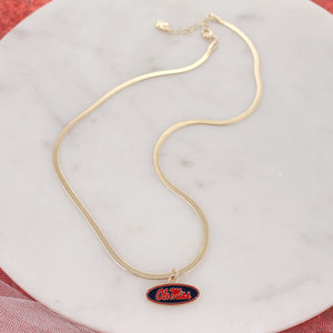 Mississippi Gold & Enamel Logo Necklace