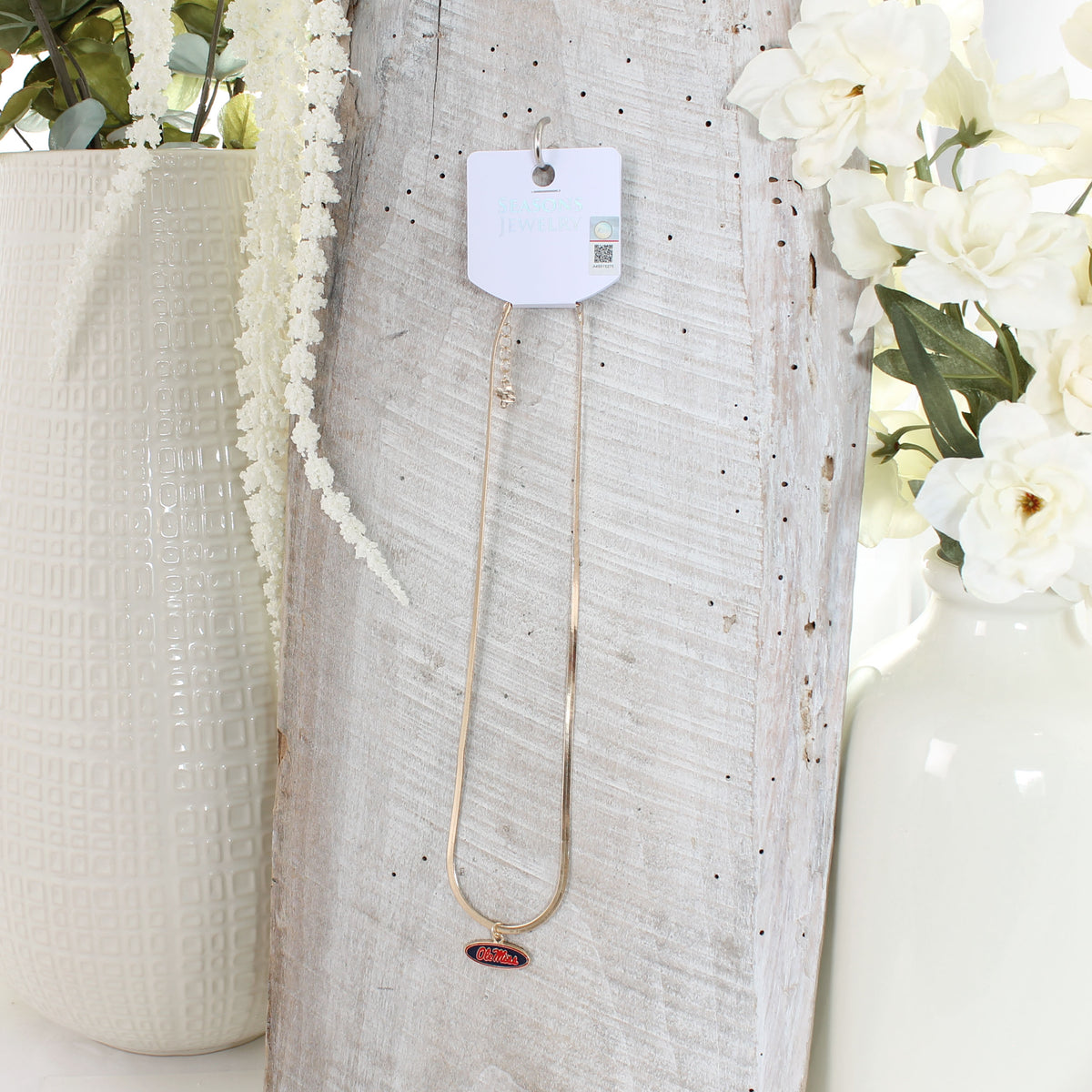 Mississippi Gold & Enamel Logo Necklace