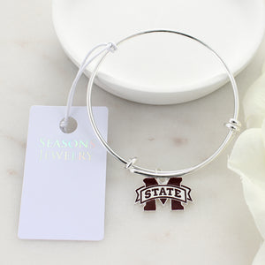 Mississippi State Enamel Logo Wire Bracelet
