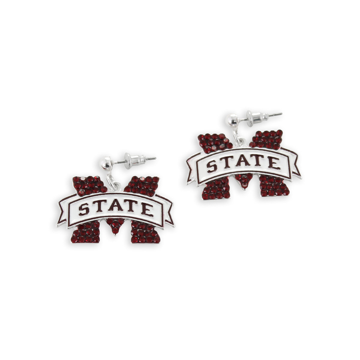 Mississippi State Crystal Logo Earrings
