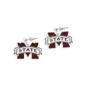 Mississippi State Crystal Logo Earrings