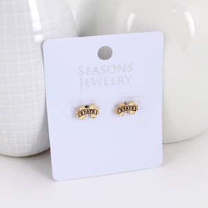 Mississippi State Shiny Gold Logo Stud Earrings