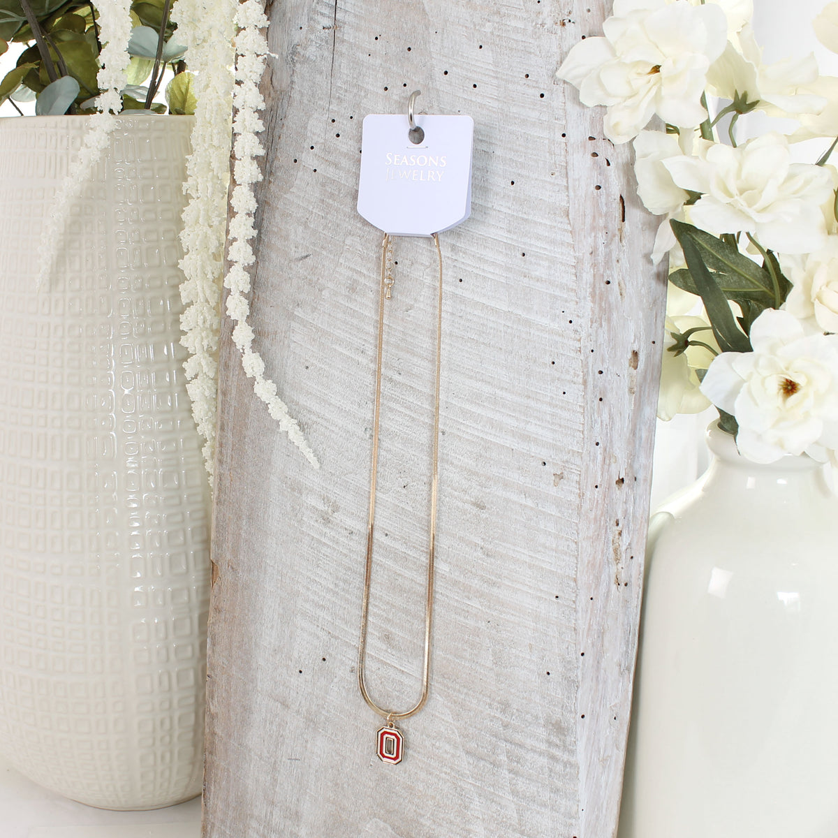 18” Ohio State Gold & Enamel Logo Necklace
