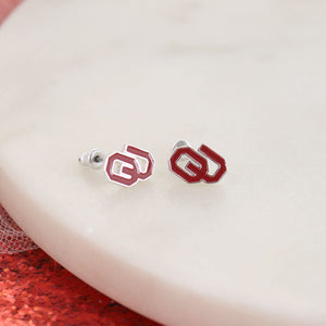 Oklahoma Enamel Logo Stud Earrings