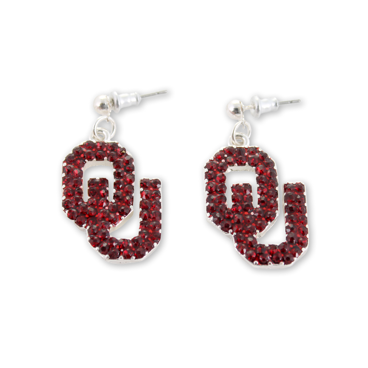 Oklahoma Crystal Logo Earrings