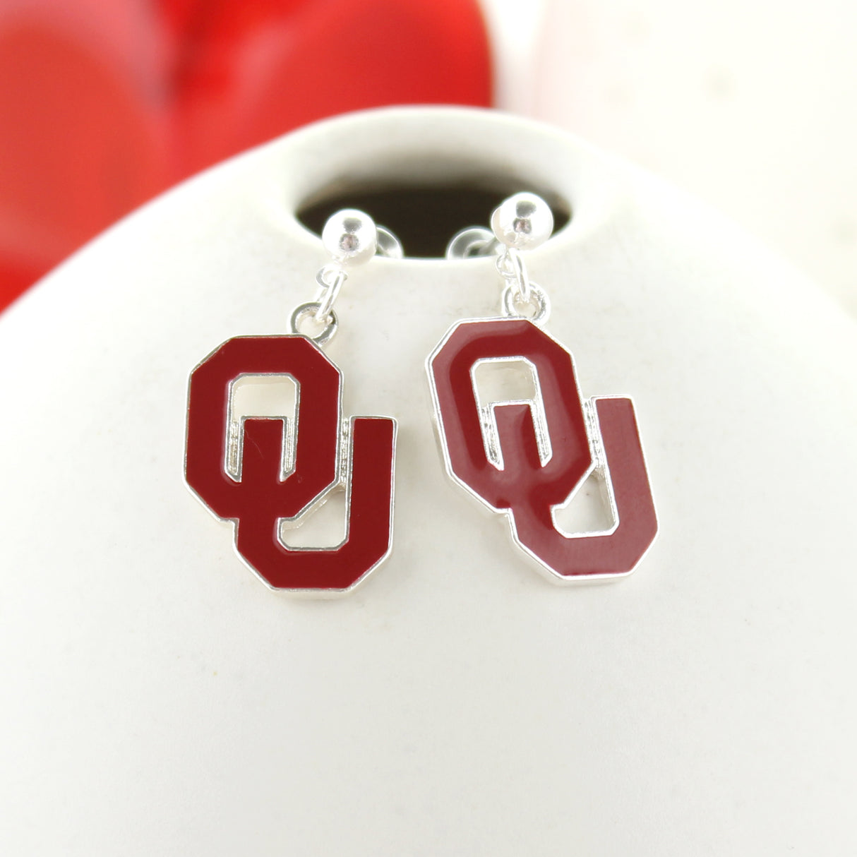 Oklahoma Enamel Logo Earrings