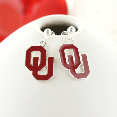 Oklahoma Enamel Logo Earrings