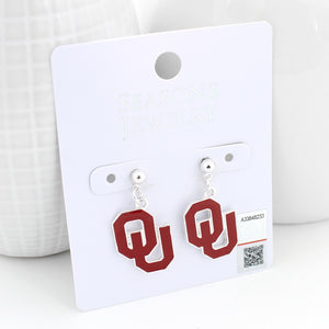 Oklahoma Enamel Logo Earrings