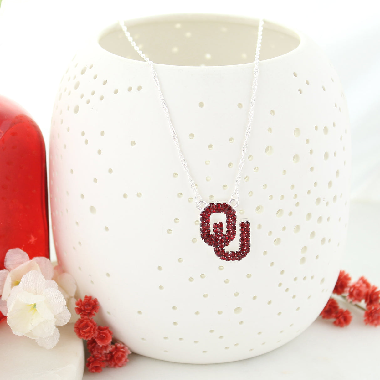 16” Oklahoma Crystal Logo Necklace