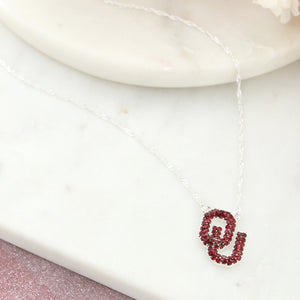 16” Oklahoma Crystal Logo Necklace