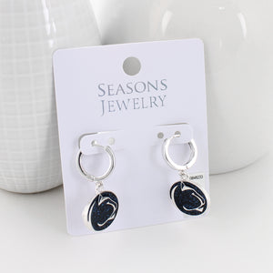 Penn State Glitter Enamel Logo Huggie Hoop Earrings