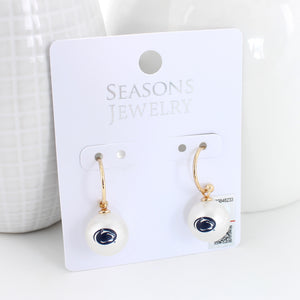Penn State Pearl Logo Hoop Earrings