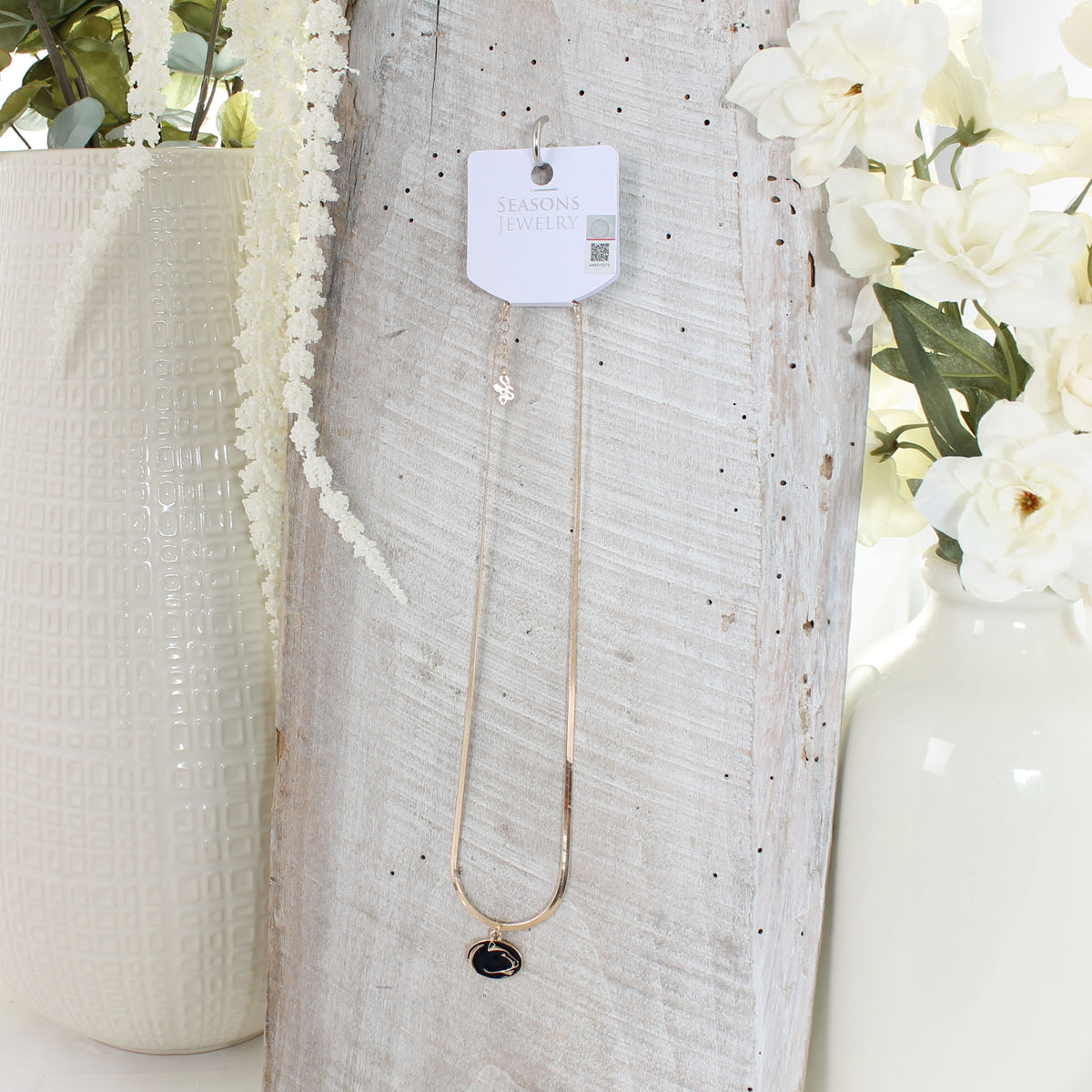 Penn State Gold & Enamel Logo Necklace