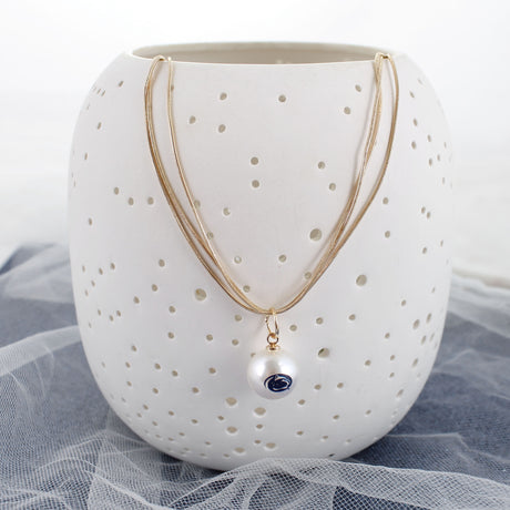 18" Penn State Gold & Pearl Logo 3-Strand Necklace