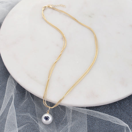 18" Penn State Gold & Pearl Logo 3-Strand Necklace