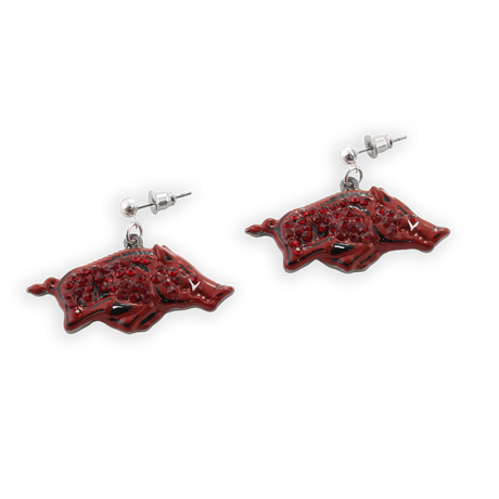 Arkansas Crystal Logo Earrings