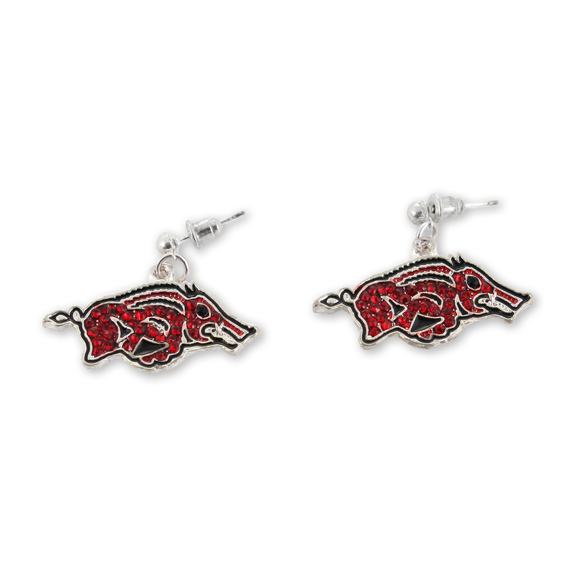 Arkansas Crystal Logo Earrings