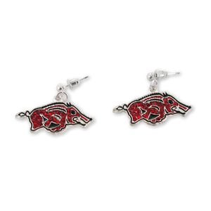 Arkansas Crystal Logo Earrings