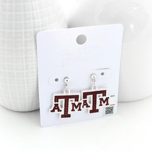 Texas A&M Crystal Logo Earrings