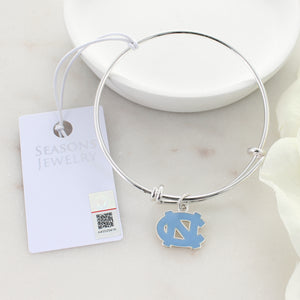North Carolina Enamel Logo Wire Bracelet