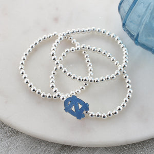 North Carolina Glitter Enamel Logo Stretch Bracelet Set