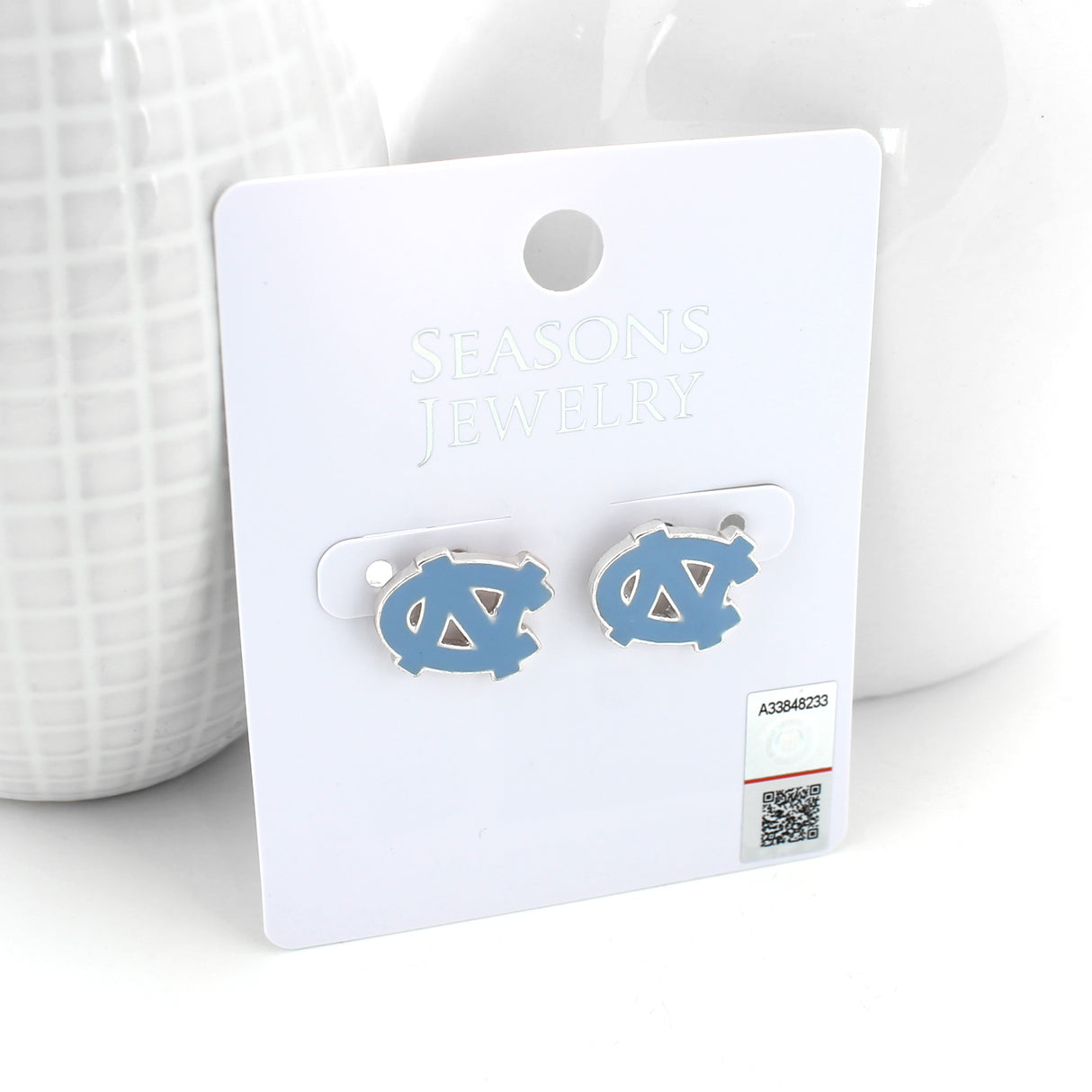 North Carolina Enamel Logo Stud Earrings