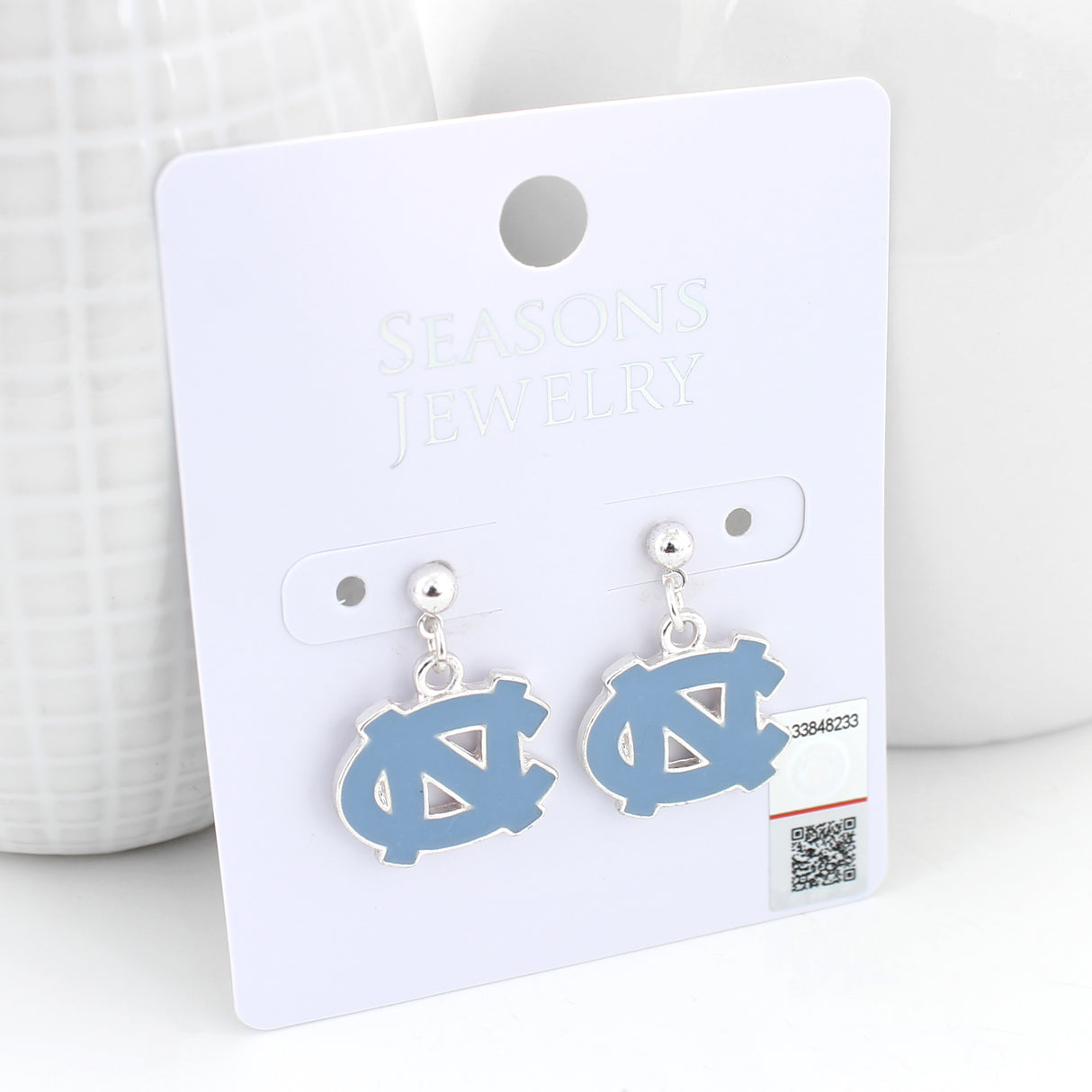 North Carolina Enamel Logo Earrings