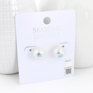 North Carolina Logo Pearl Stud Earrings