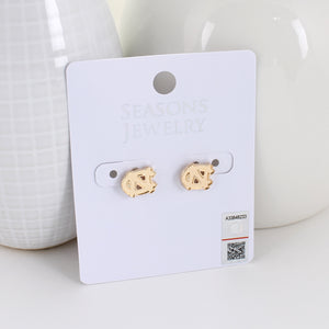 North Carolina Shiny Gold Logo Stud Earrings