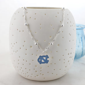 North Carolina Glitter Enamel Logo Necklace